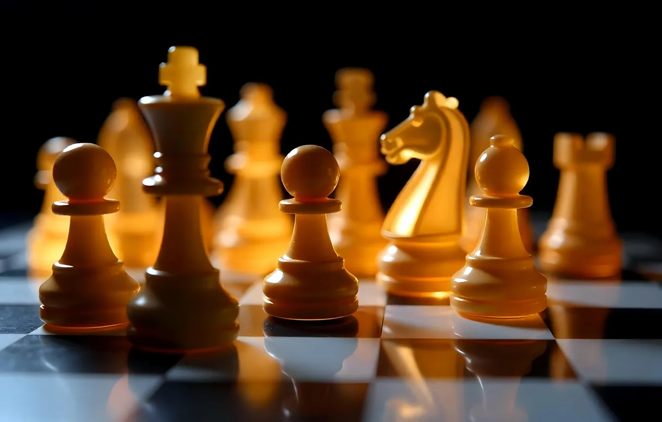 Photo wallpaper chess, figure, AI art