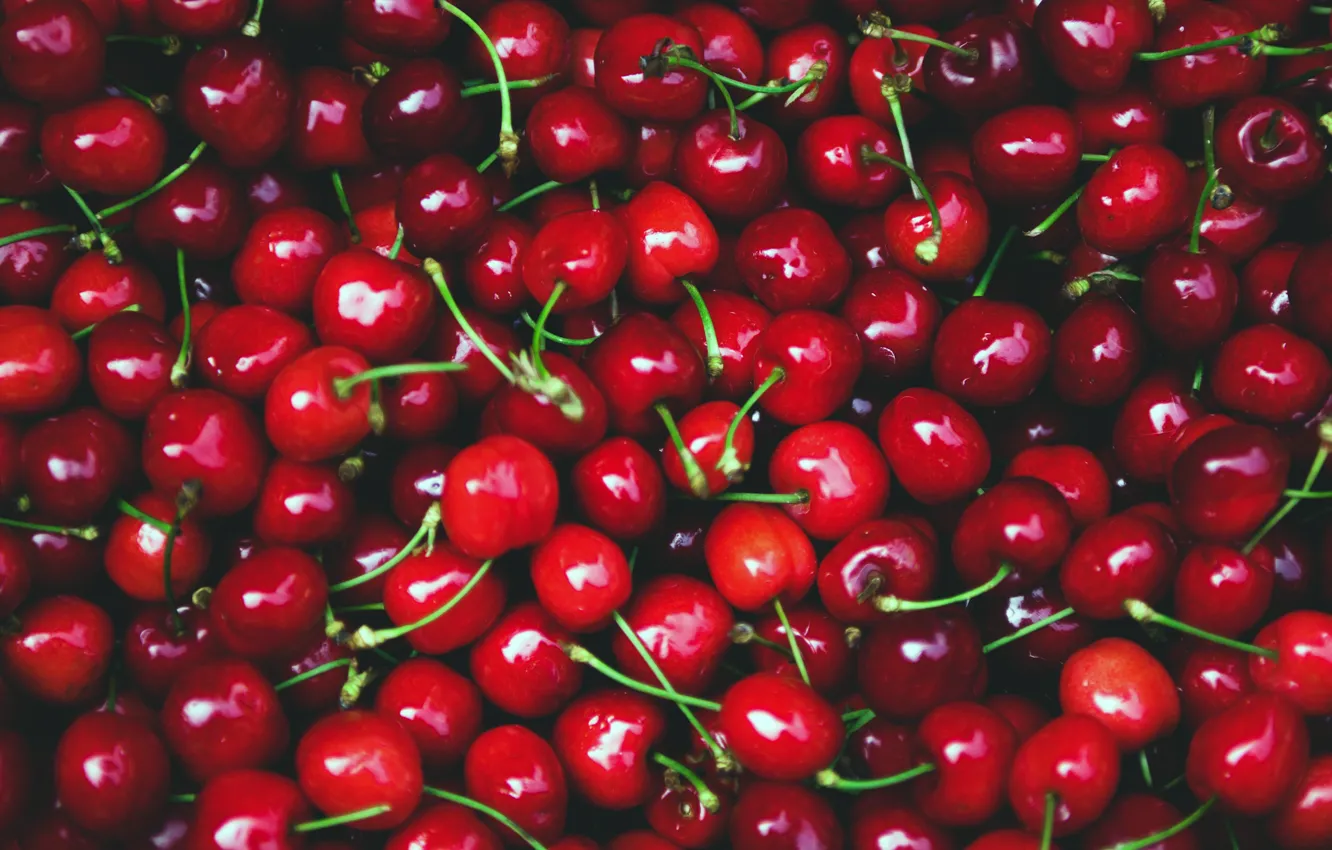 Photo wallpaper red, cherry, lights, berries, Shine, color, food, harvest