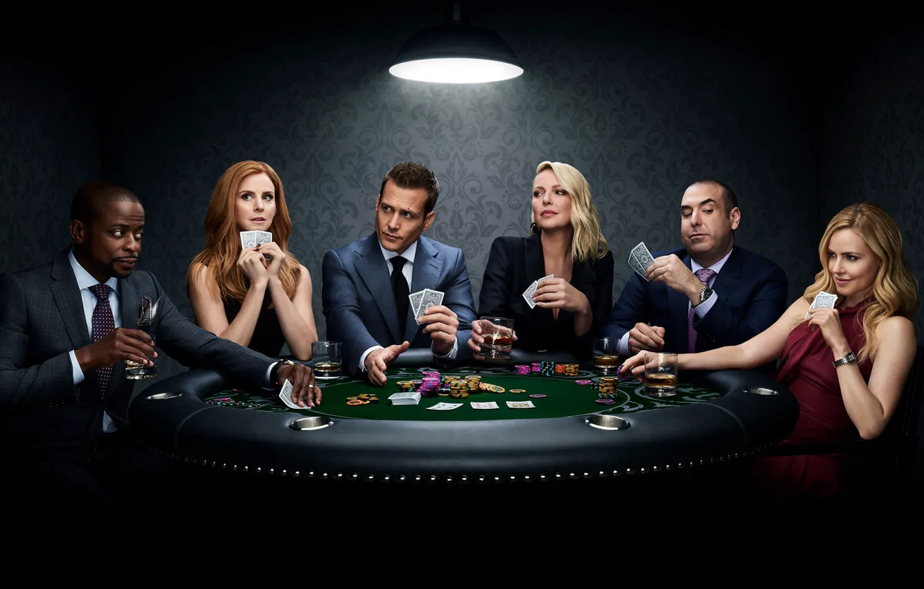 Photo wallpaper actors, the series, Movies, Suits, Force majeure, playing cards