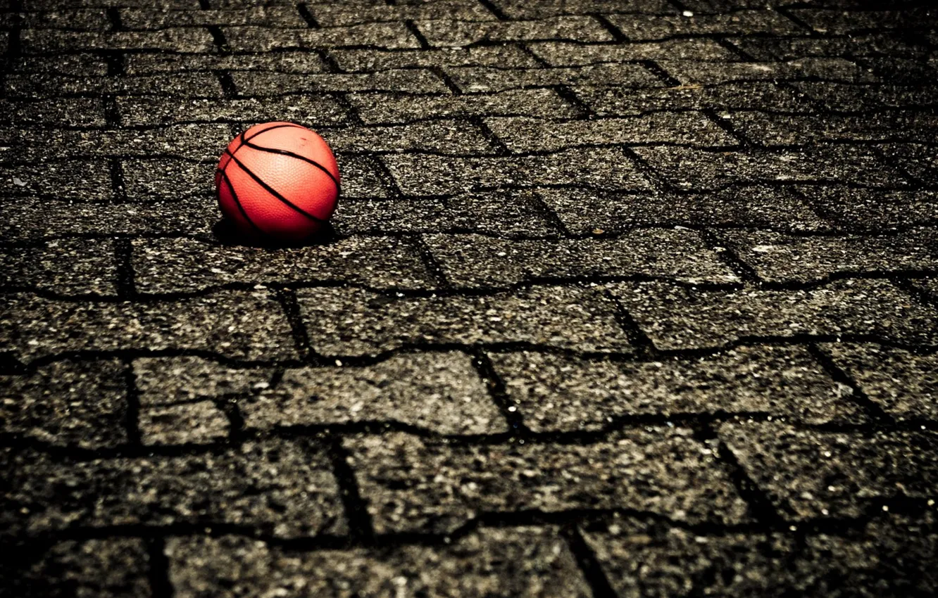 Photo wallpaper the ball, basketball, BACKGROUND, SURFACE, TILE, SPORT, PAVERS