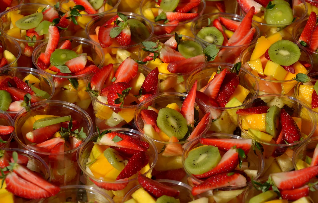 Photo wallpaper berries, fruit, bright, dessert, fruit salad