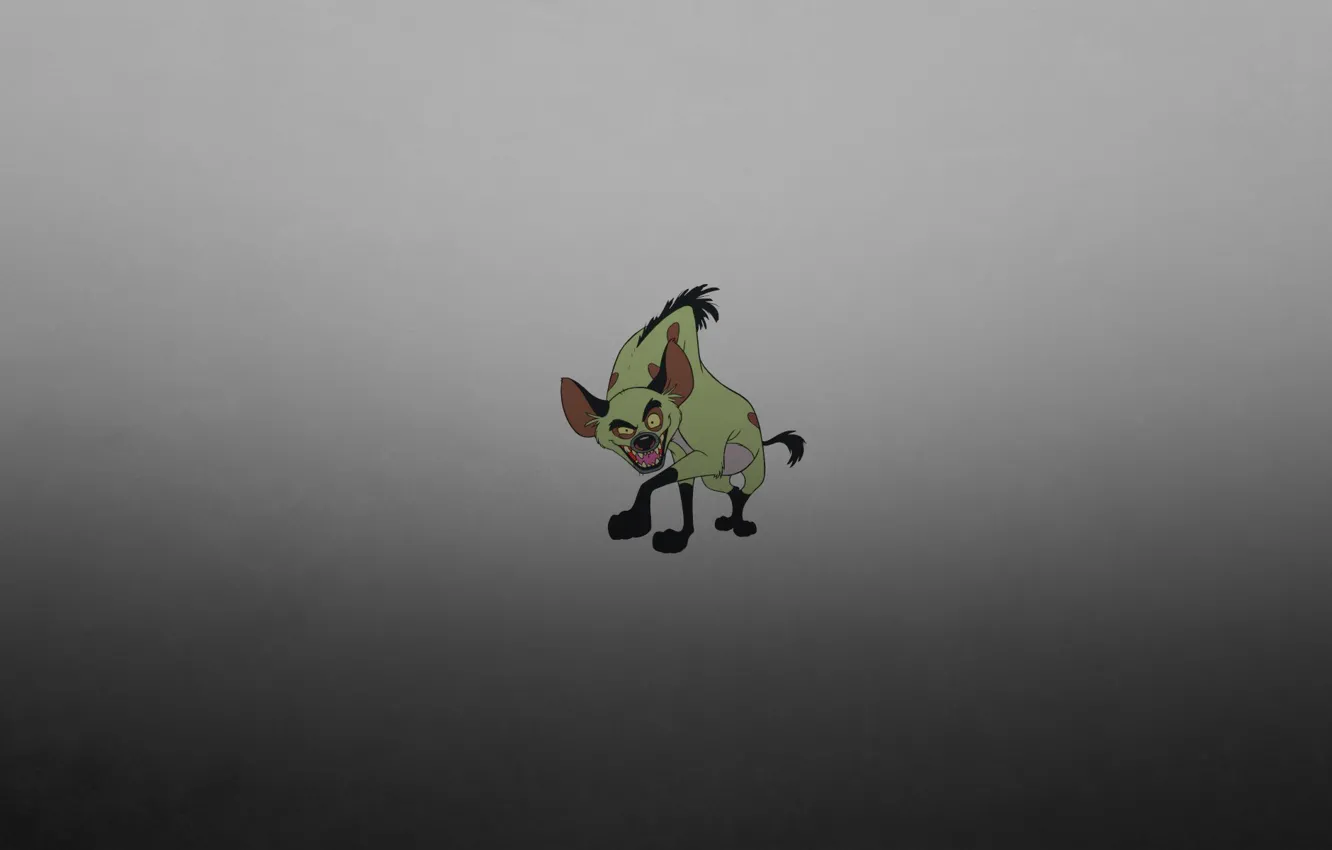 Photo wallpaper animal, minimalism, hyena, grey background, The Lion King, Hyena