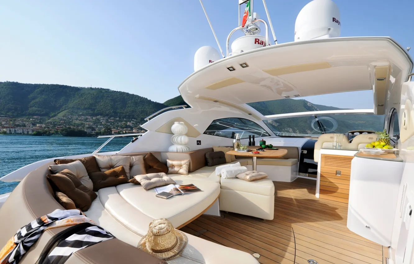 Photo wallpaper design, style, interior, yacht, deck, Suite, cockpit, luxury motor yacht