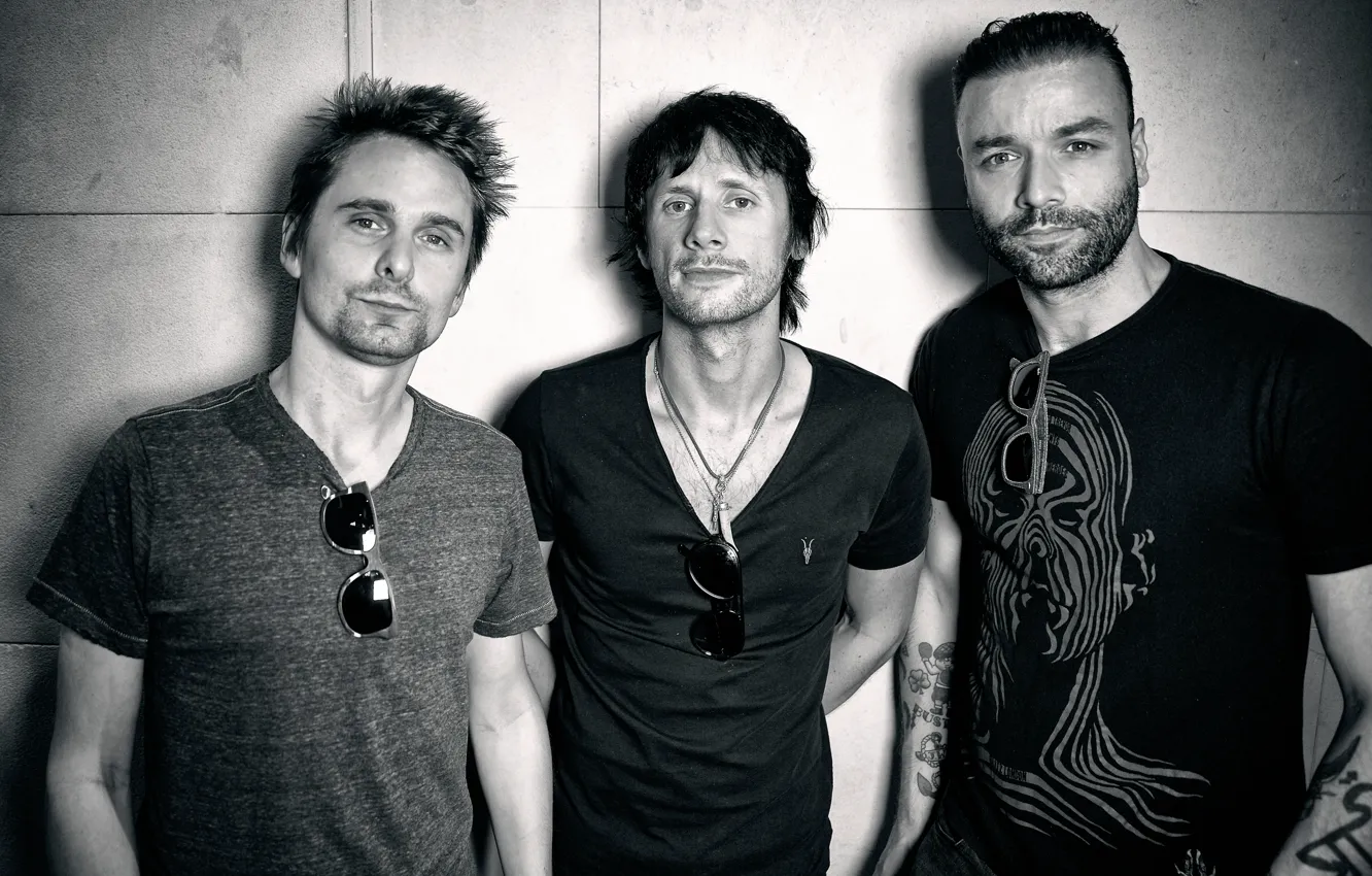 Photo wallpaper Chris Wolstenholm, Matthew Bellamy, Dominic Howard, muse, British rock band