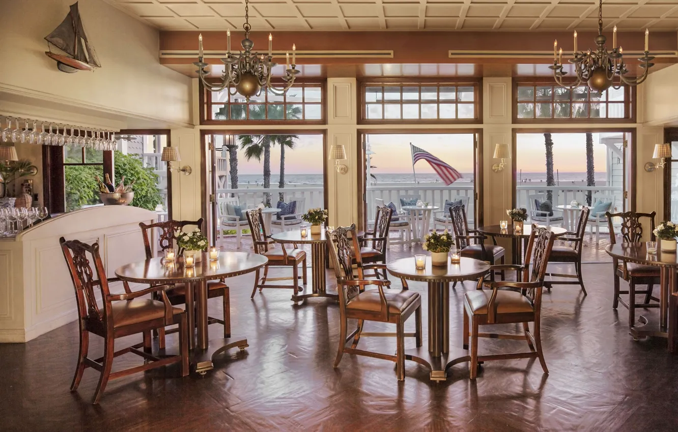 Wallpaper design, style, interior, restaurant, the room, Santa Monica ...