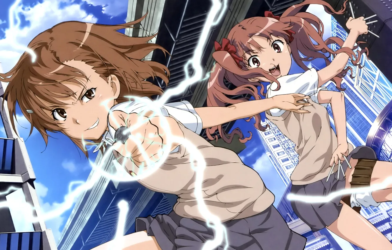 Photo wallpaper to aru majutsu no index, Toaru Kagaku no Railgun, Of Shirai Kuroko, Mikoto Misaka, A …