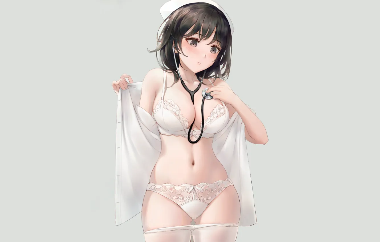 Photo wallpaper kawaii, sexy, anime, pretty, cute, underwear, anime girls, white bra