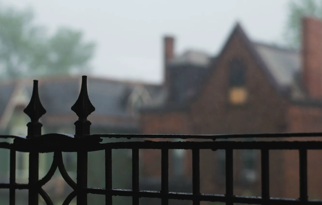 Photo wallpaper the city, street, the fence, home