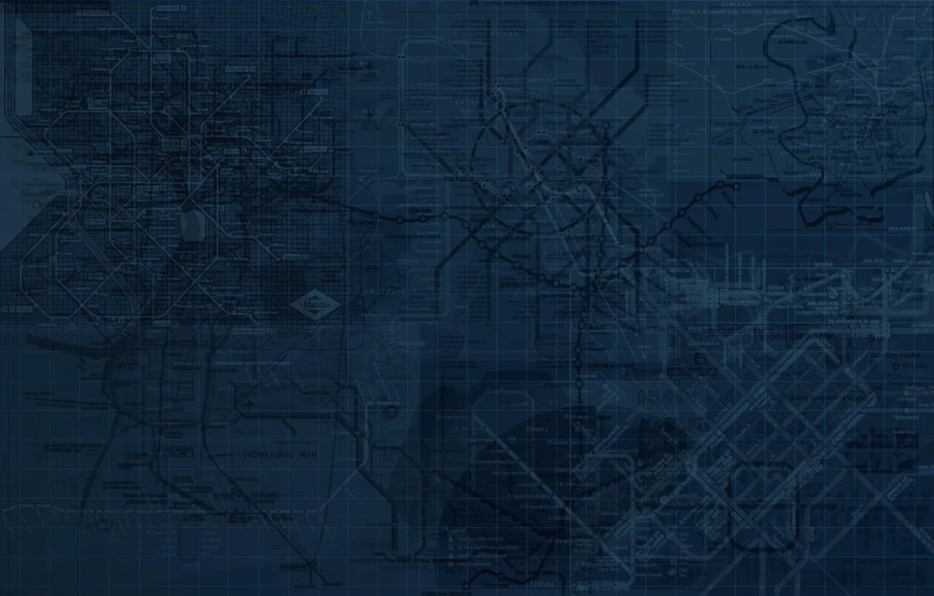 Photo wallpaper line, branches, metro, map, scheme