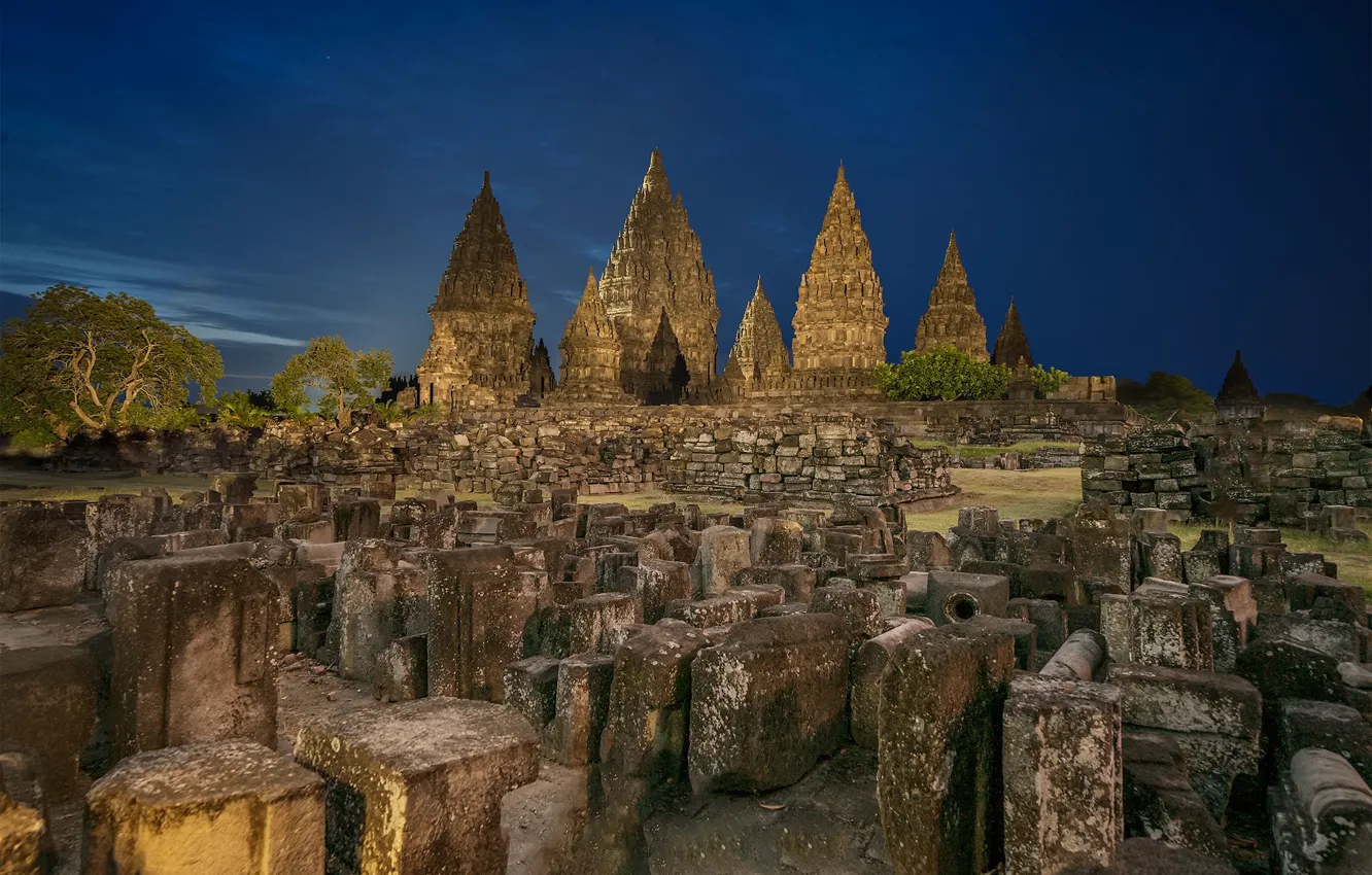 Photo wallpaper Indonesia, temple, the island of Java, Prambanan