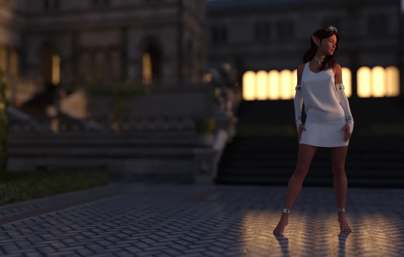 Photo wallpaper fantasy, render, elf