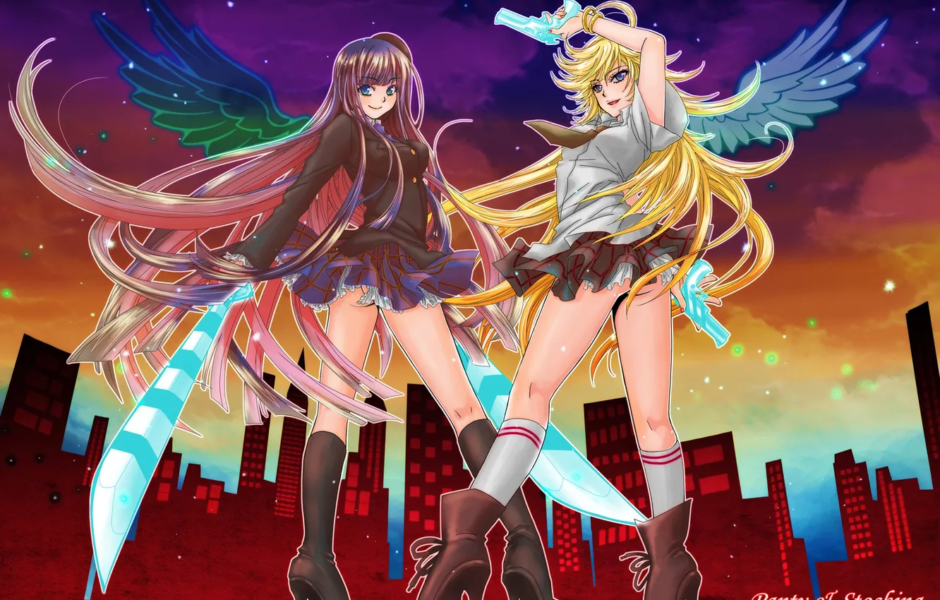 Photo wallpaper Stocking, Panti, Panty & Stocking with Garterbelt