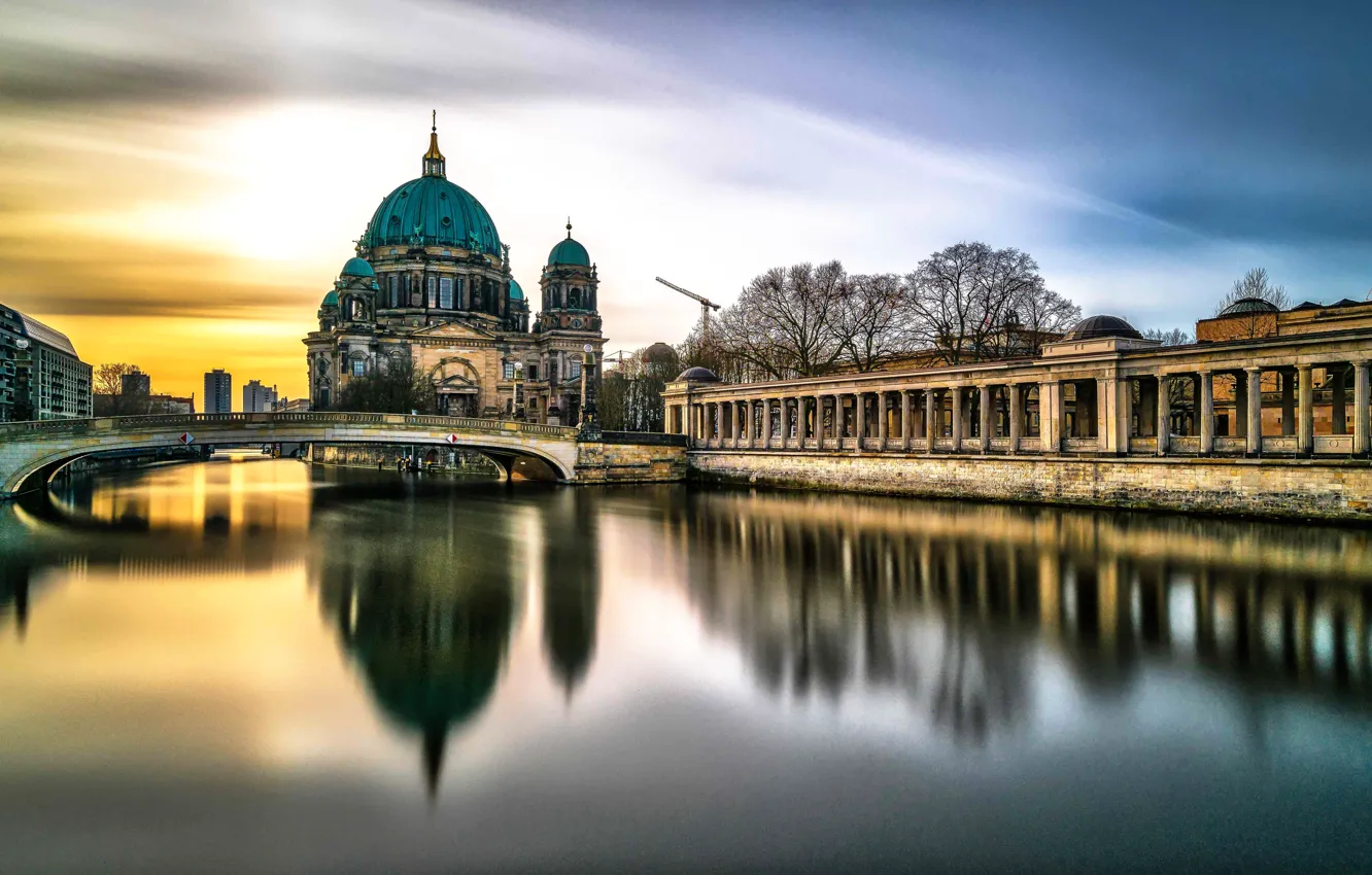 Photo wallpaper bridge, river, Berlin