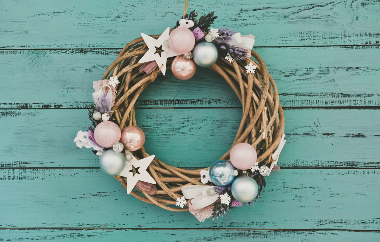 Photo wallpaper decoration, new year, Christmas, Christmas, wreath, wood, merry christmas, Xmas