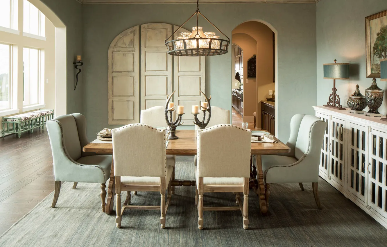 Photo wallpaper room, interior, dining room, Mediterranean style, Mediterranean panache in the dining room