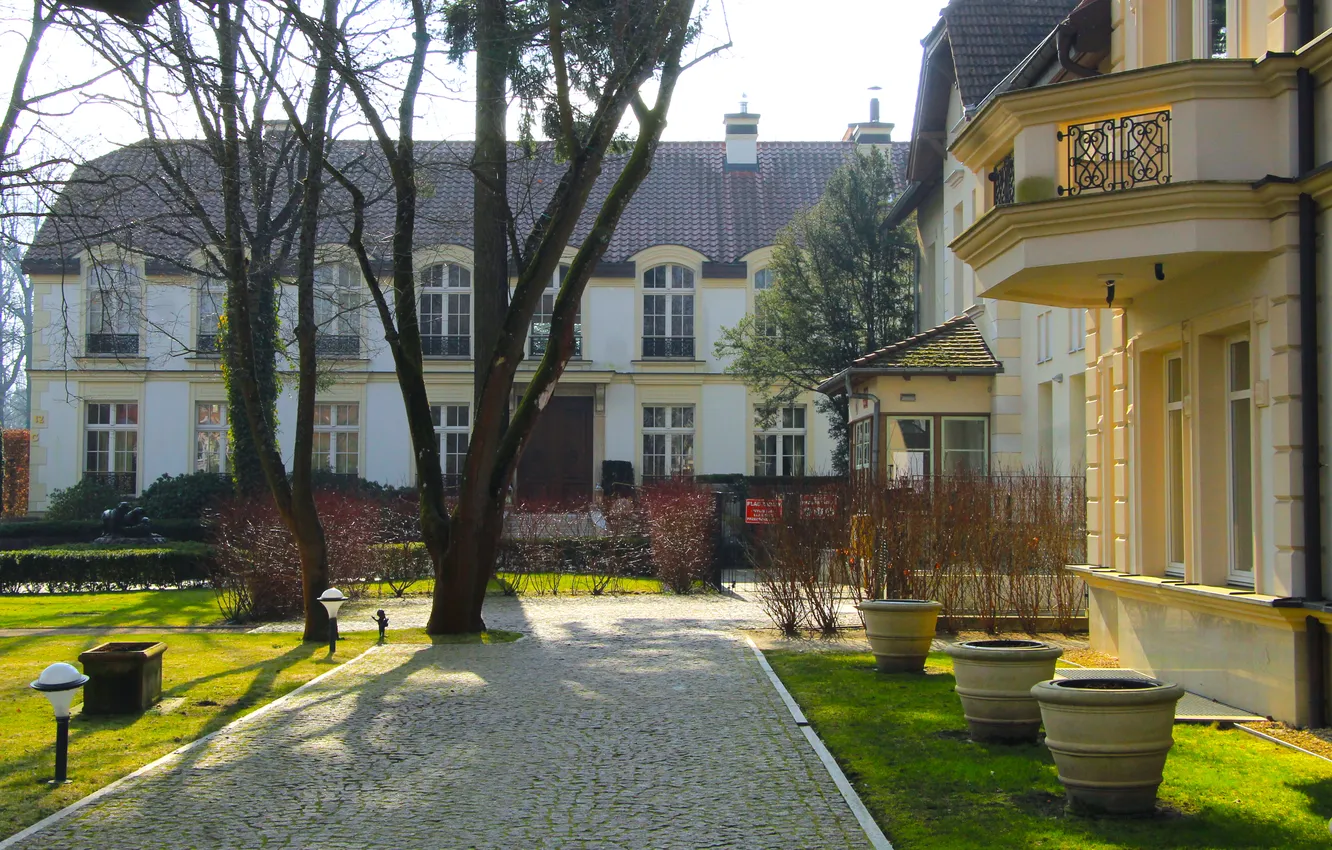 Photo wallpaper park, alley, building