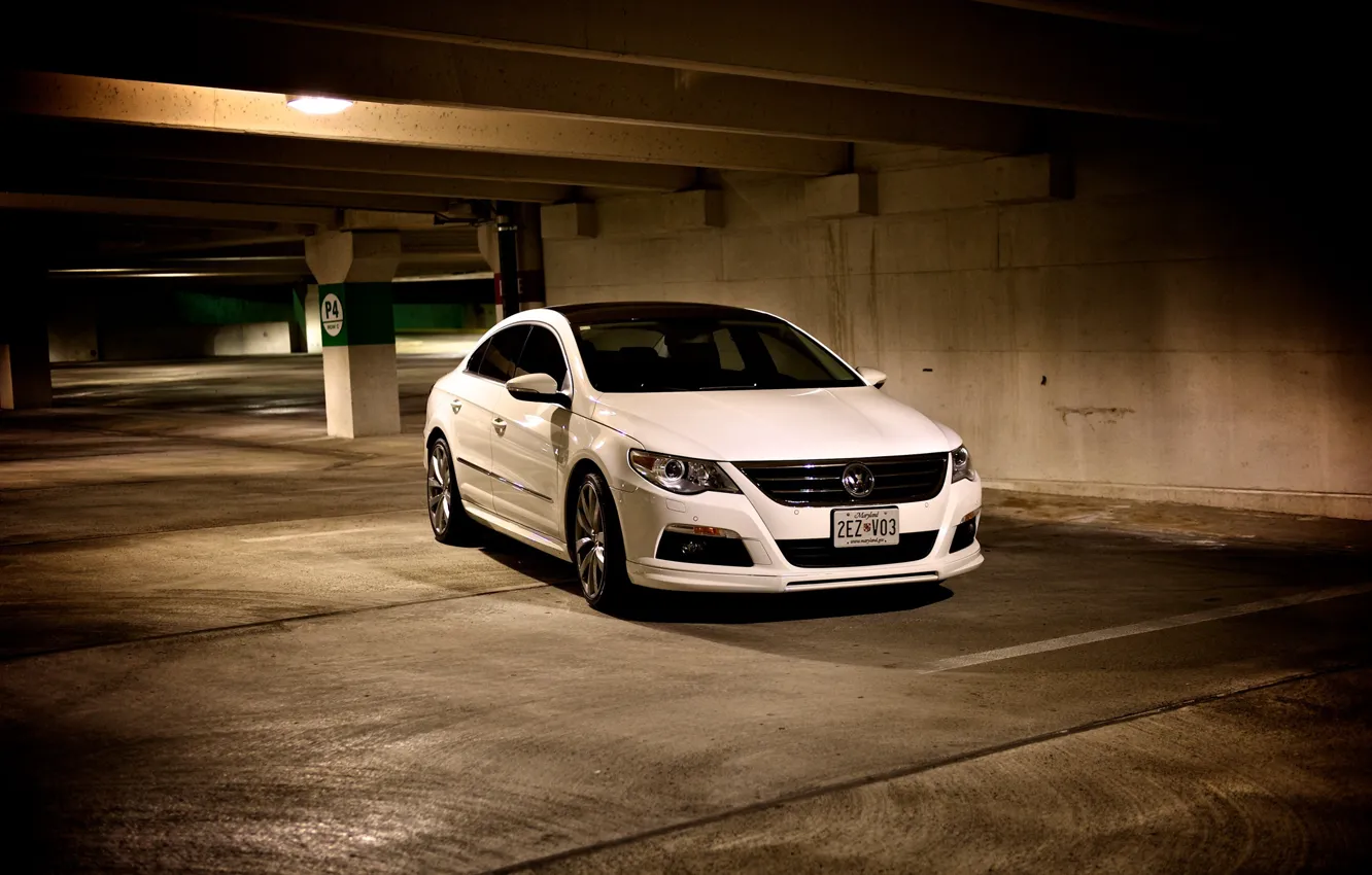 Photo wallpaper white, Parking, before, VW CC