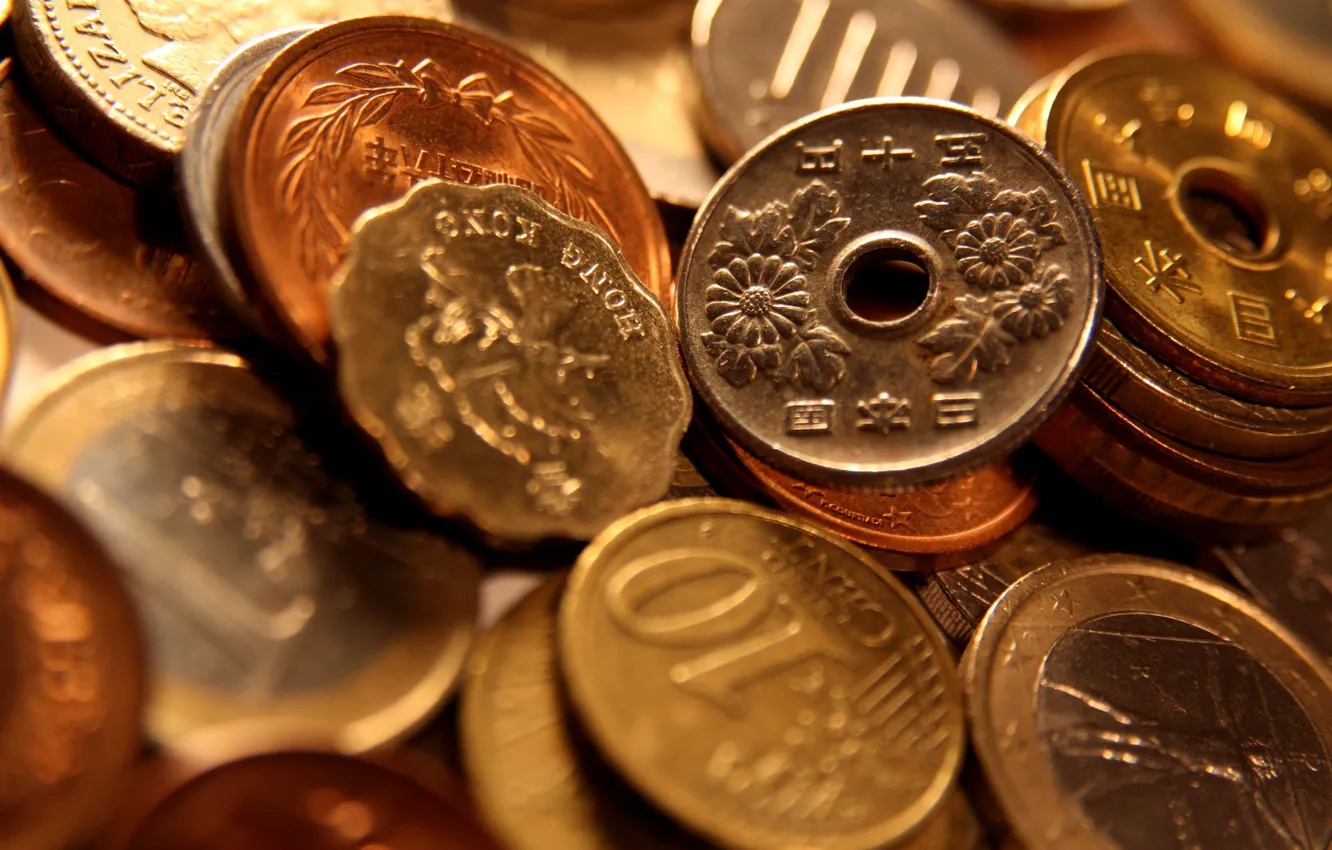 Photo wallpaper money, coins, currency