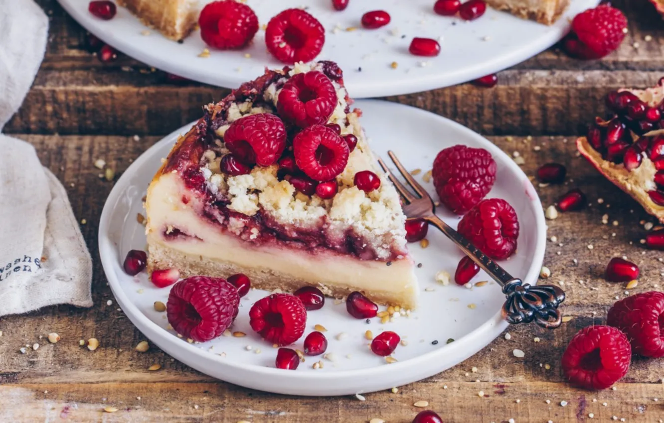 Photo wallpaper berries, raspberry, pie