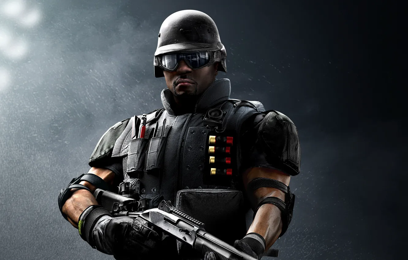 Photo wallpaper game, soldier, Rainbow Six, SWAT, Castle, shotgun, FBI, Tom Clancy's Rainbow Six Siege