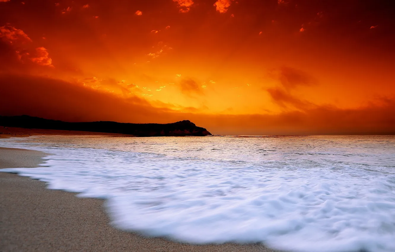 Photo wallpaper sea, landscape, sunset, Monterey