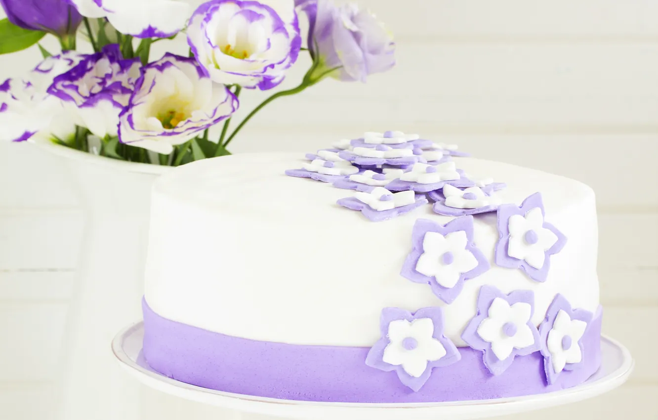Photo wallpaper flowers, cake, flowers, cakes, cake, pastries, sugar flowers, sugar flowers