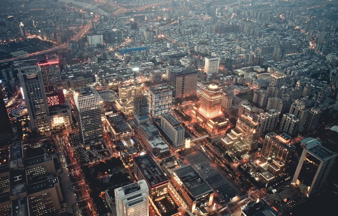 Photo wallpaper city, lights, amazing