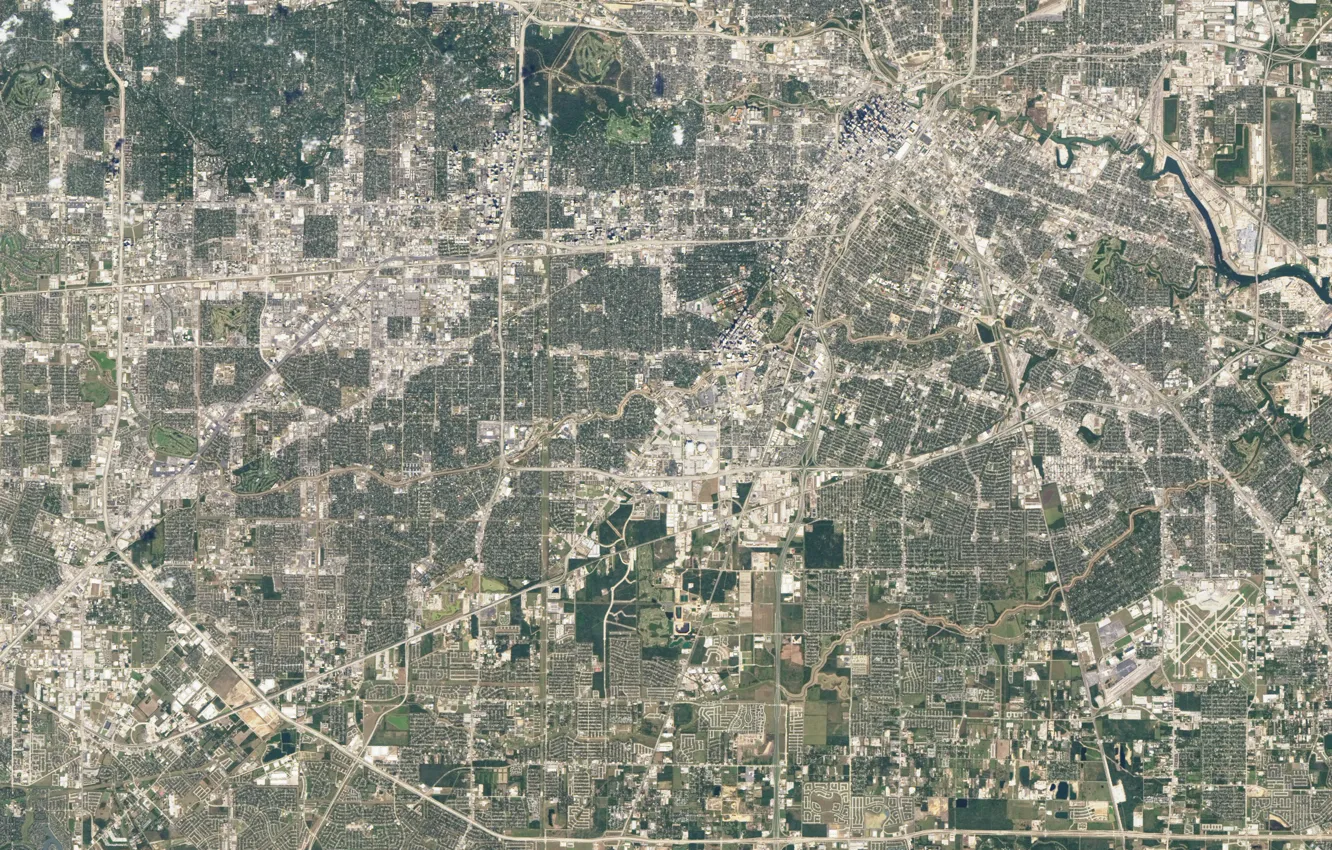 Photo wallpaper Houston, the picture from space, Texas, Houston