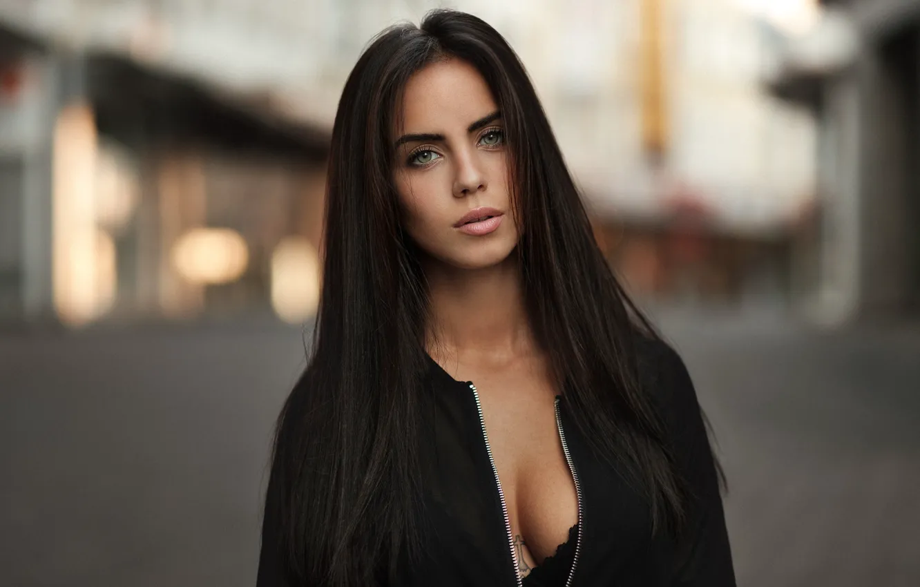 Photo wallpaper girl, model, tatoo, hair, look, Martin Kuhn, Marlen Alvarez Valderrama