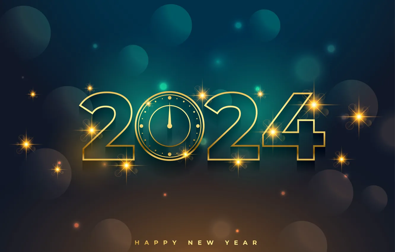 Photo wallpaper stars, lights, the inscription, balls, Shine, watch, new year, glow