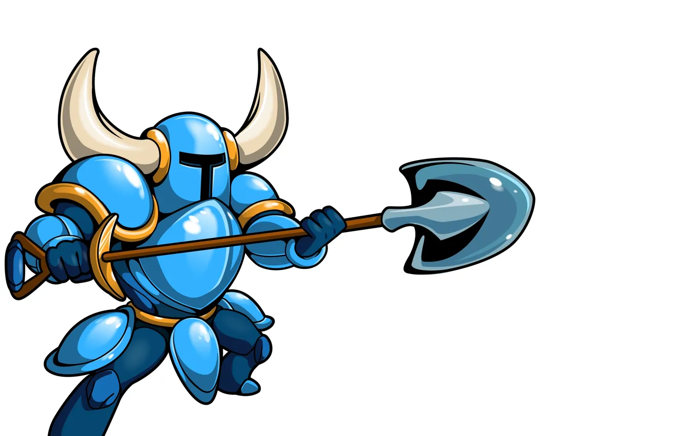 Photo wallpaper blue, warrior, attack, Shovel Knight
