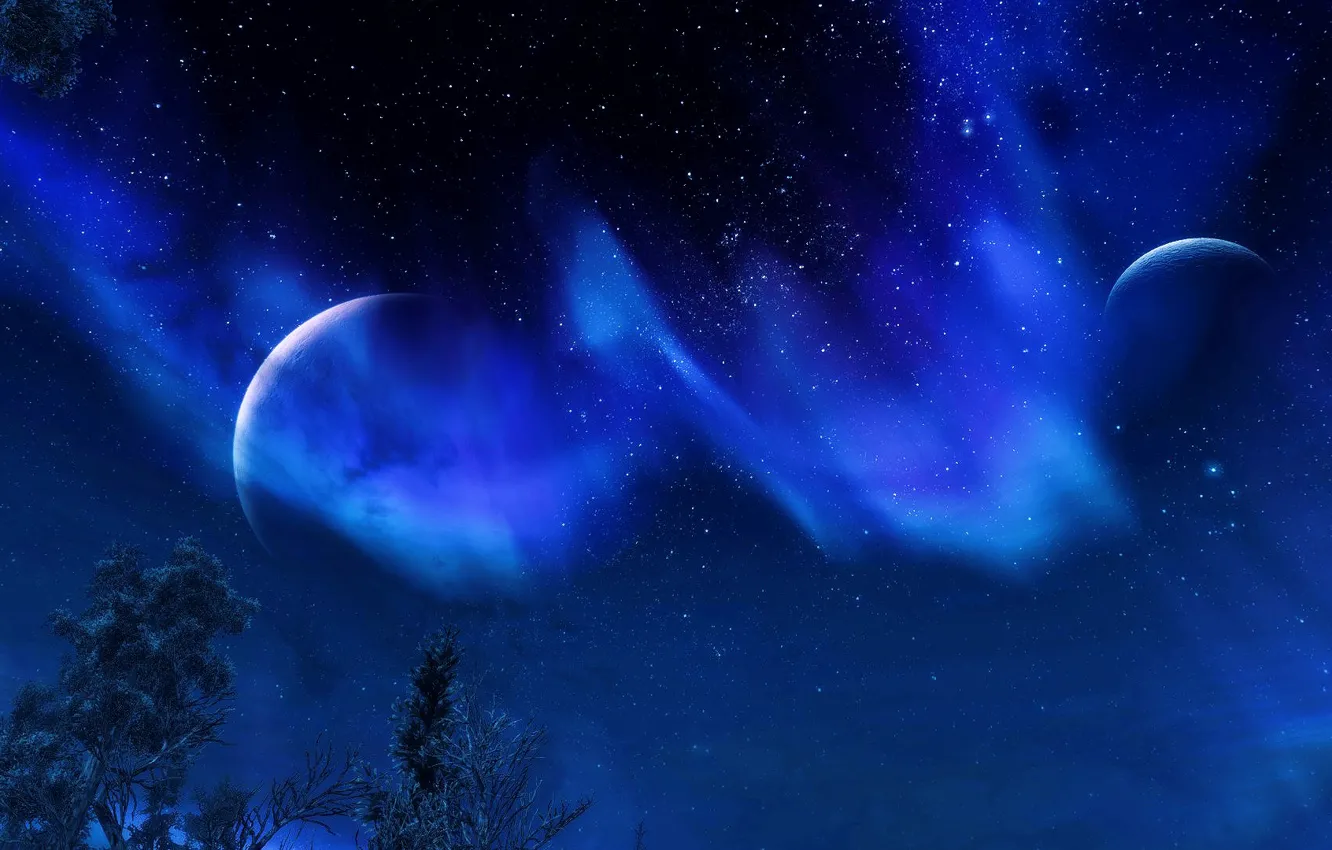 Photo wallpaper night, starry sky, Skyrim, The Elder Scrolls V