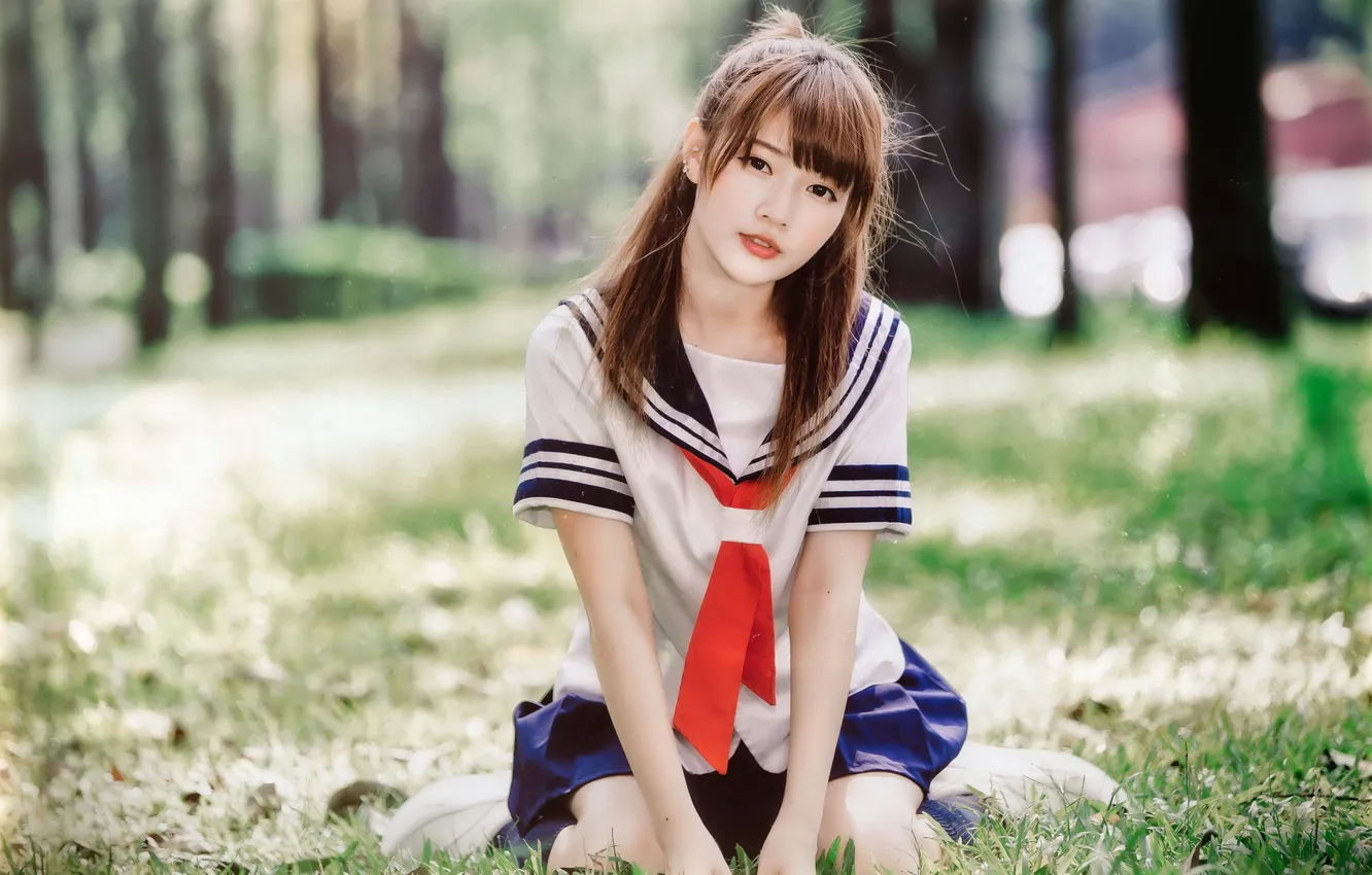 Photo wallpaper look, girl, Asian