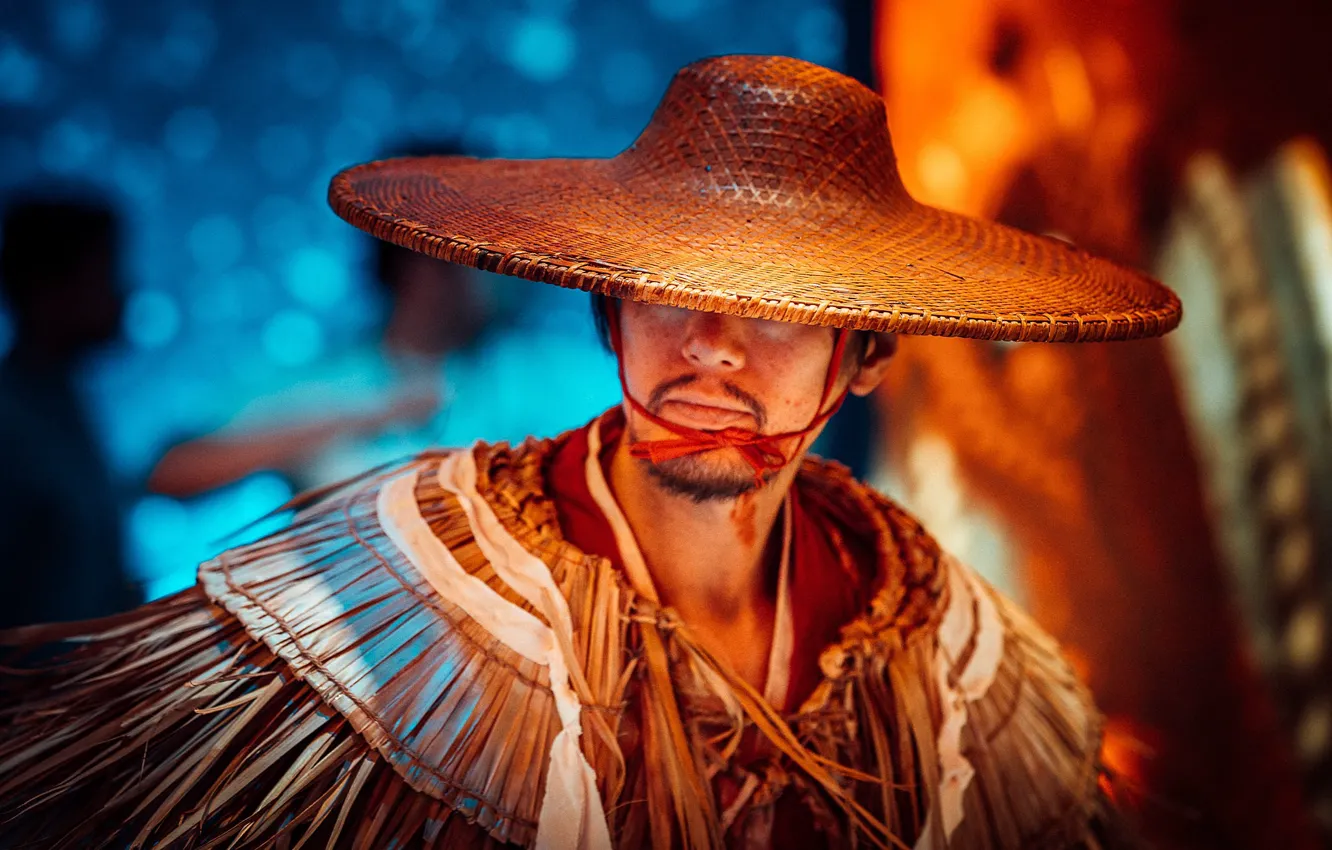 Photo wallpaper hat, male, Asian