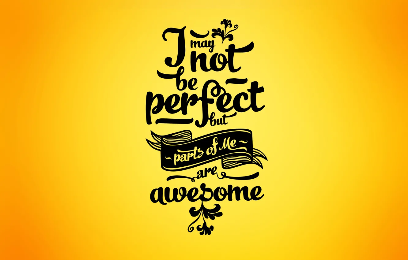 Photo wallpaper typography, minimalism, Yellow, awesome, cool, quote