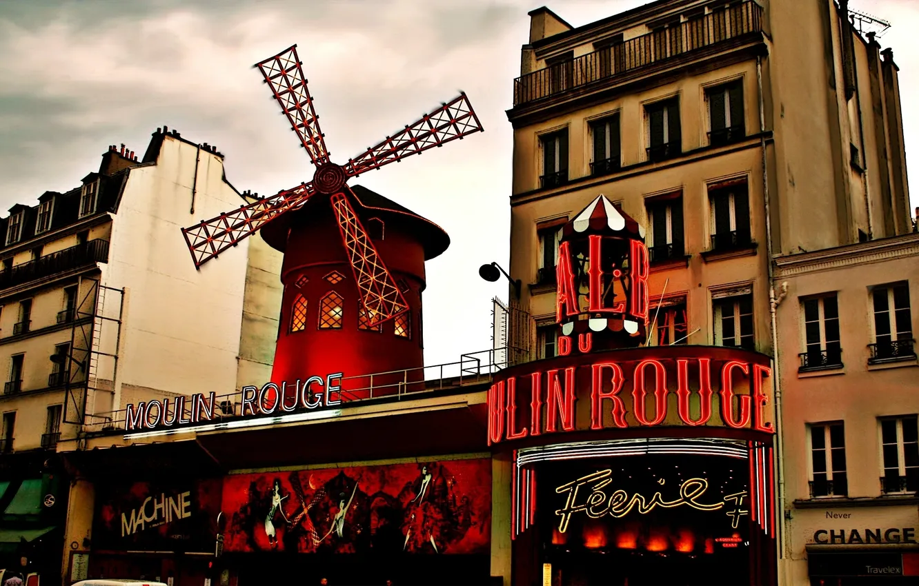 Photo wallpaper the city, home, Moulin Rouge, Mulenruzh