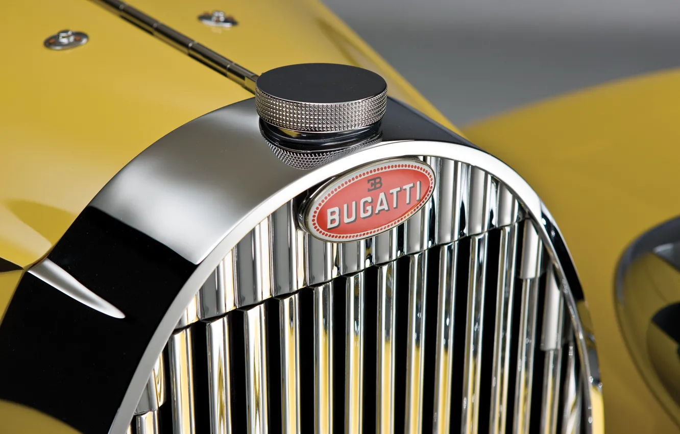 Photo wallpaper Bugatti, Classic, Chrome, 1935, Classic car, Icon, Gran Turismo, Radiator