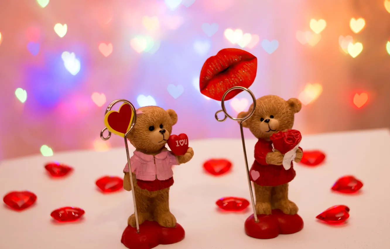 Photo wallpaper love, holiday, toy, heart, bear, Valentine's day, 14 Feb, valentine's day