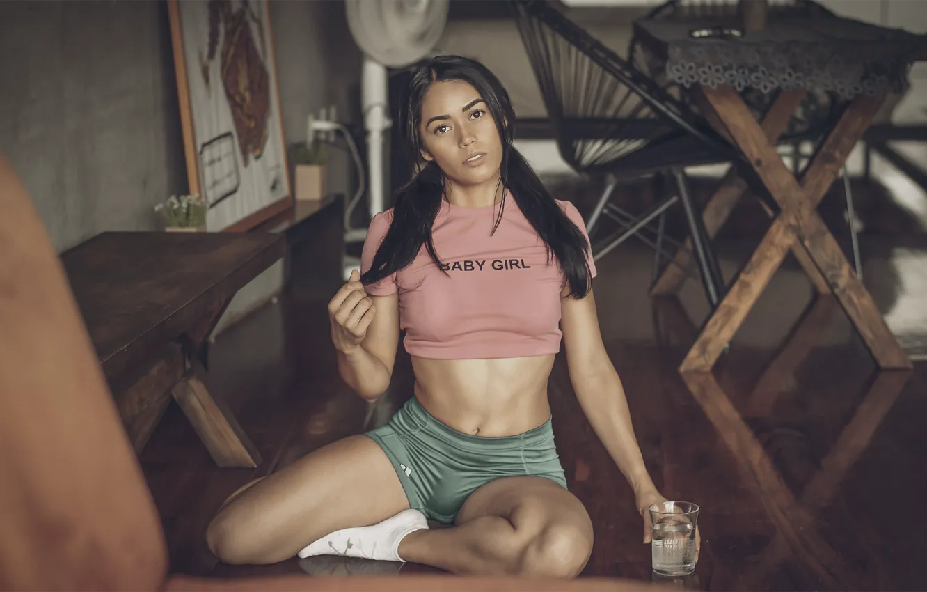 Photo wallpaper girl, face, style, model, hair, cutie