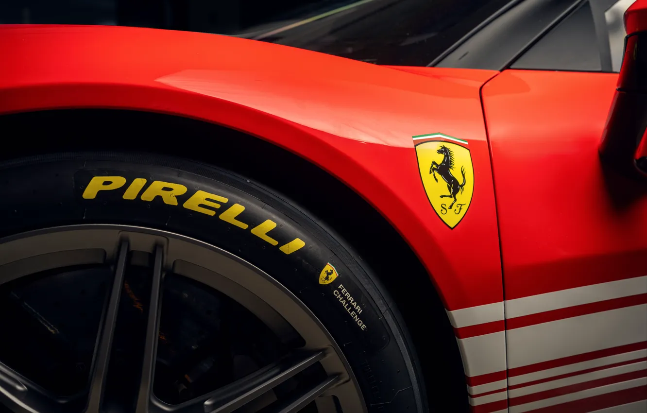 Photo wallpaper Ferrari, logo, Scuderia Ferrari, 296, Ferrari 296 Challenge