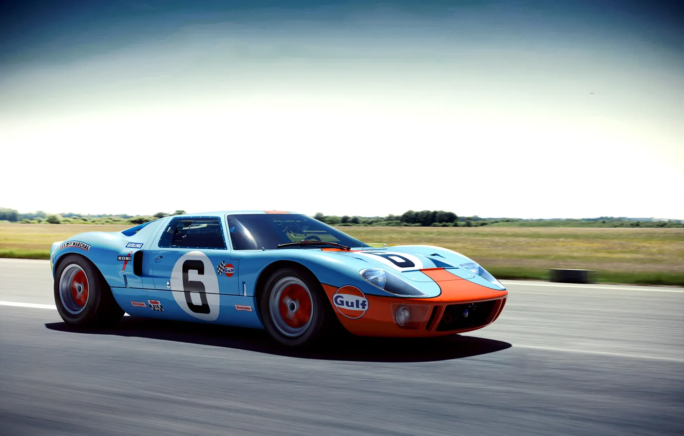 Photo wallpaper speed, Ford, blue, Wheelsandmore, front, GT40
