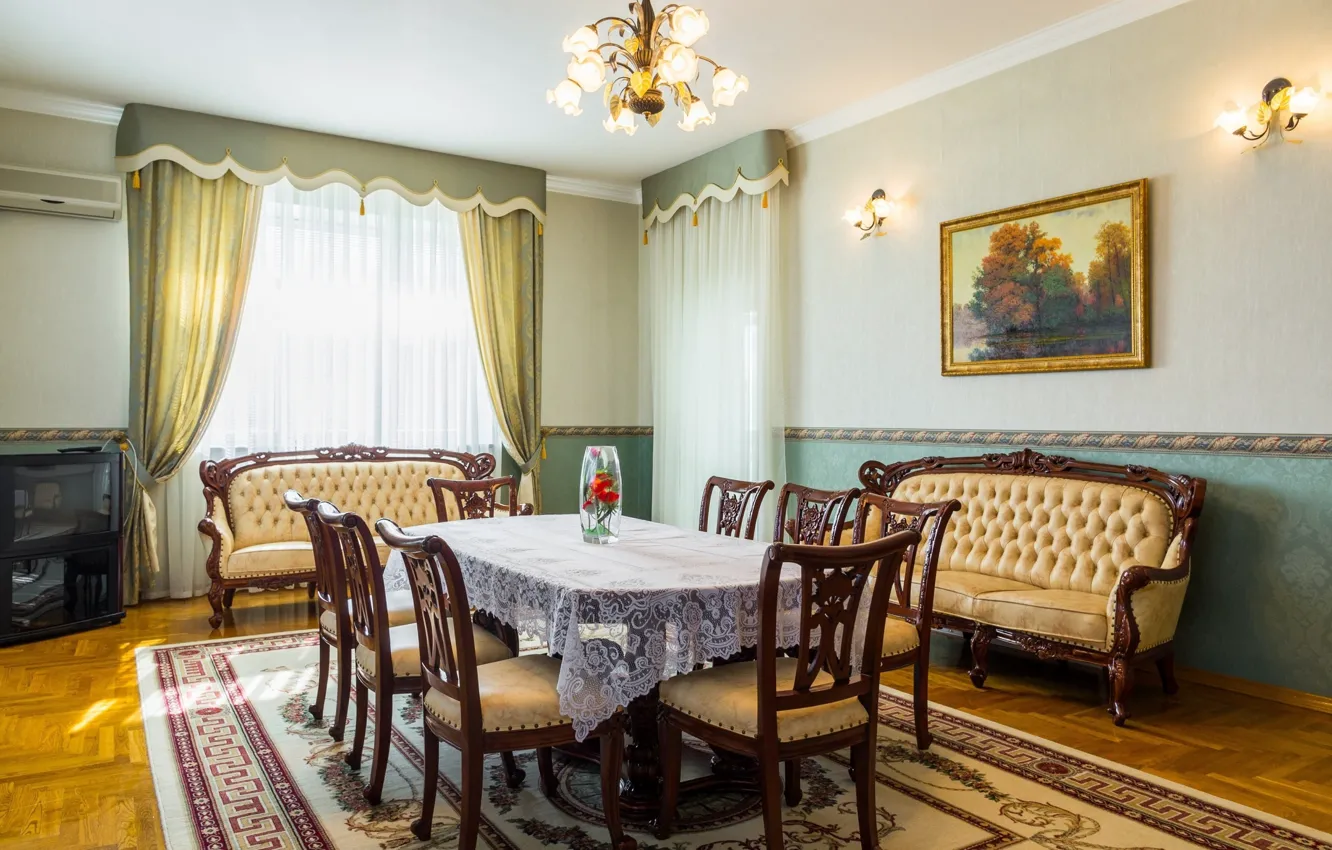 Photo wallpaper design, style, room, interior, dining room