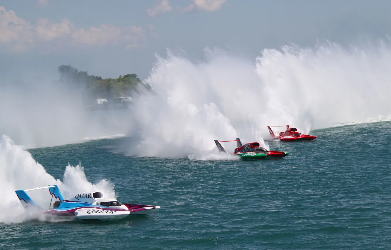 Photo wallpaper race, boat, speed