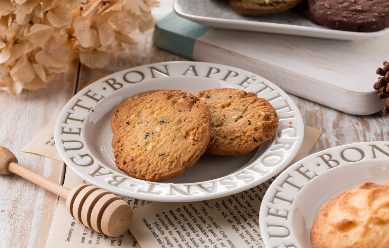 Photo wallpaper cookies, plate, cakes