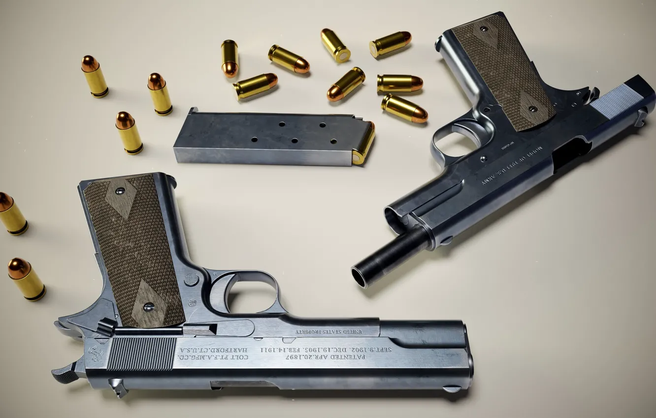 Photo wallpaper USA, Colt 1911, self-loading pistol, .045 ACP