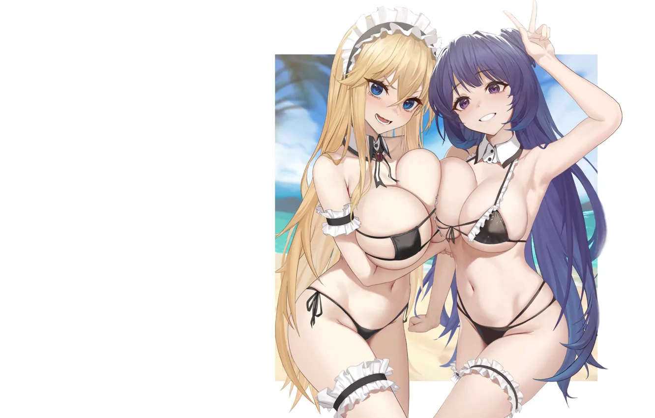 Photo wallpaper hot, sexy, girls, boobs, anime, pretty, babe, bikini