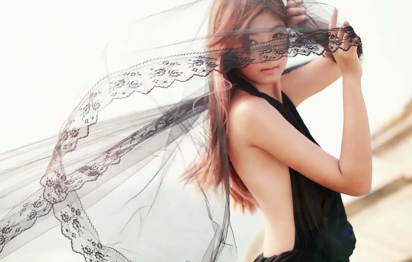 Photo wallpaper look, girl, Asian