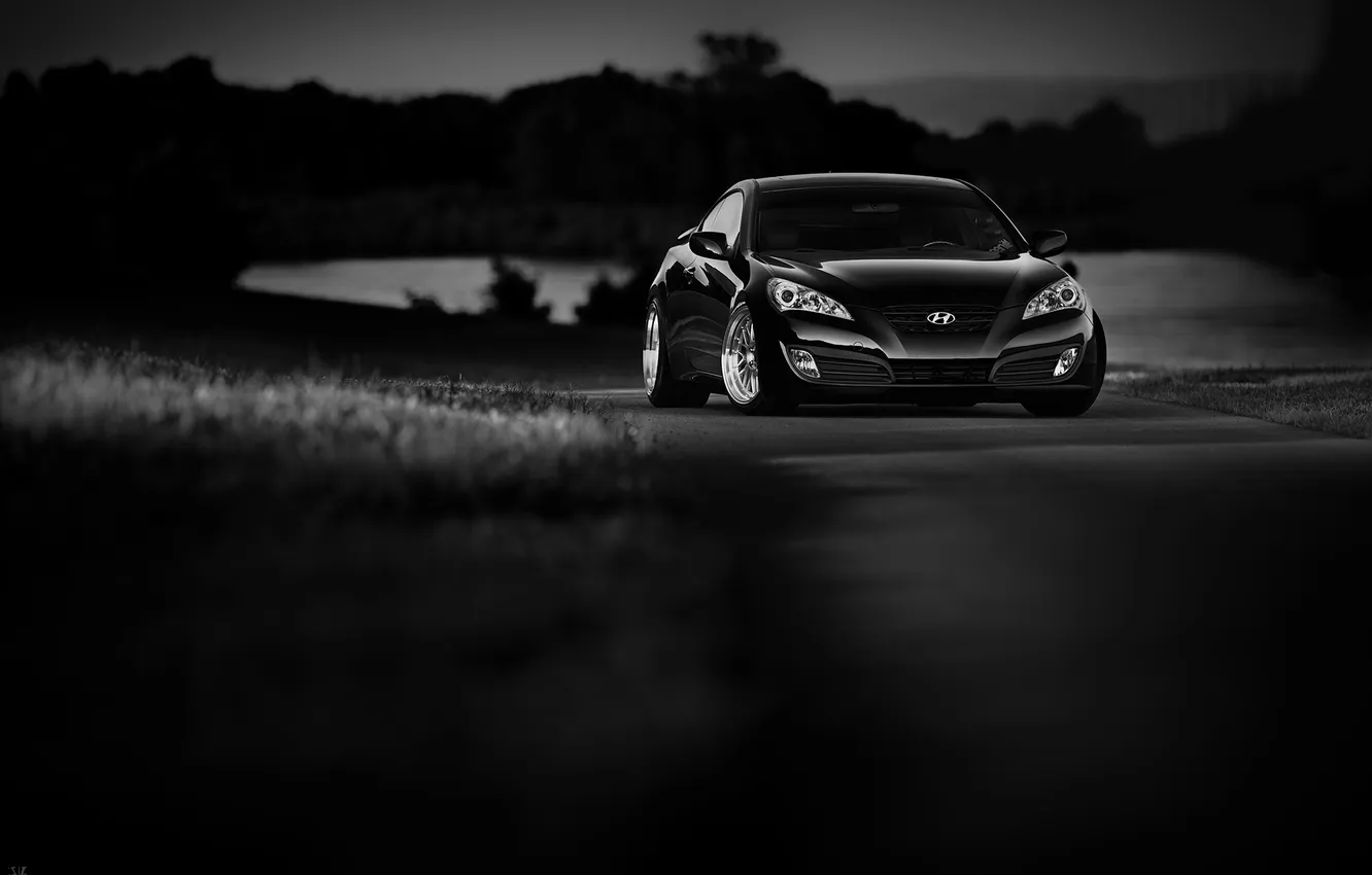 Photo wallpaper white, Hyundai, black, Coupe, Genesis