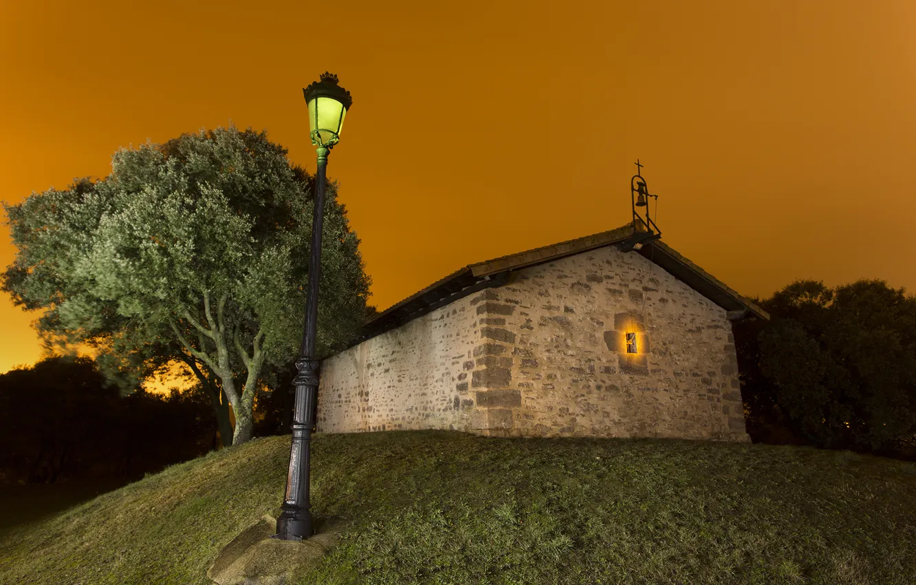 Photo wallpaper light, night, home, lights, Church