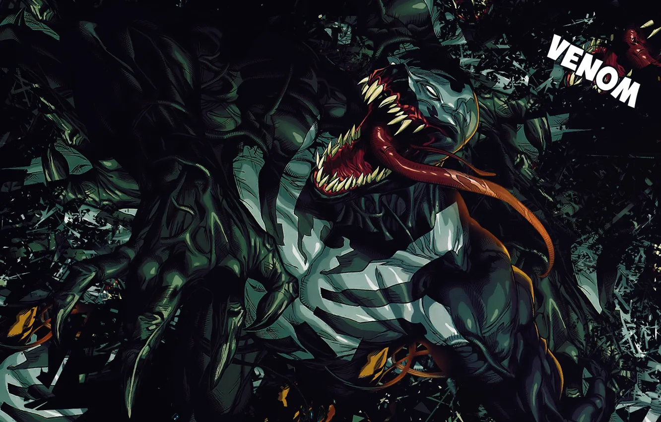 Photo wallpaper language, teeth, claws, Marvel, comic, Comics, Venom, Venom